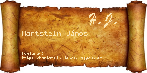 Hartstein János névjegykártya